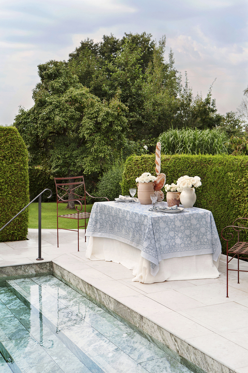 Chamois Bordsduk Indian Rose Dusty Blue - 5