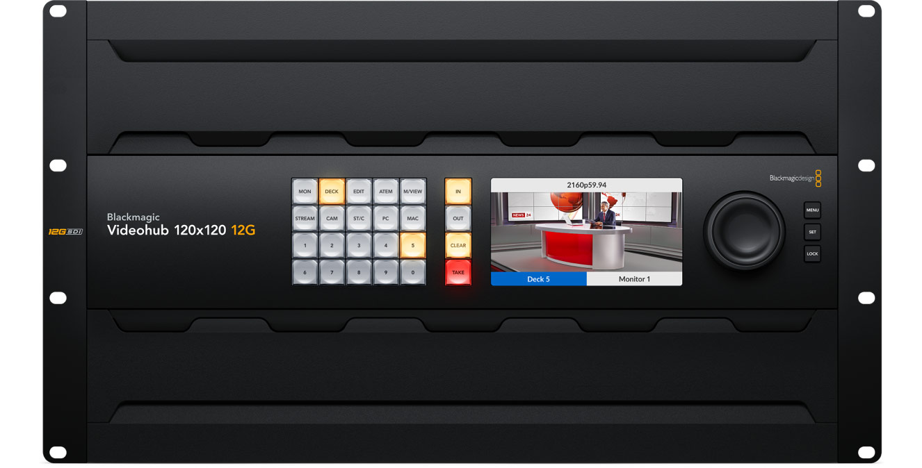 Blackmagic Design Videohub 80x80 12G Zero-Latency Video Router - 2