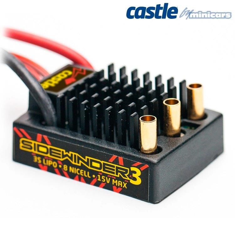 Castle SIDEWINDER 3 ESC 12V 1/10 med 1406-4600KV Sensormotor - 7
