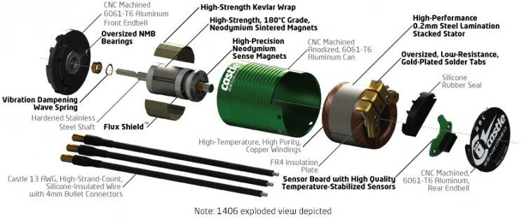 Castle SIDEWINDER 3 ESC 12V 1/10 med 1406-5700KV Sensormotor - 5