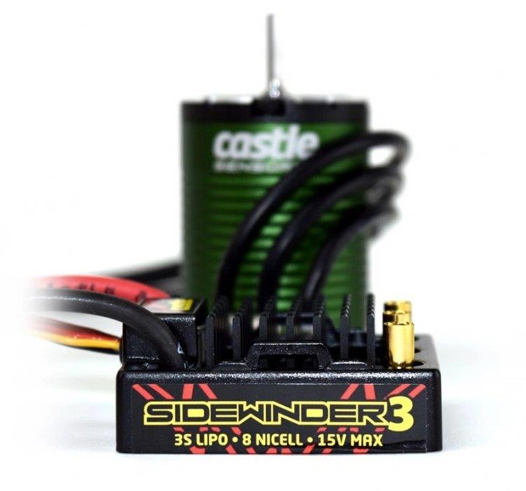 Castle SIDEWINDER 3 ESC12V 1/10 med 1406-7700KV Sensormotor