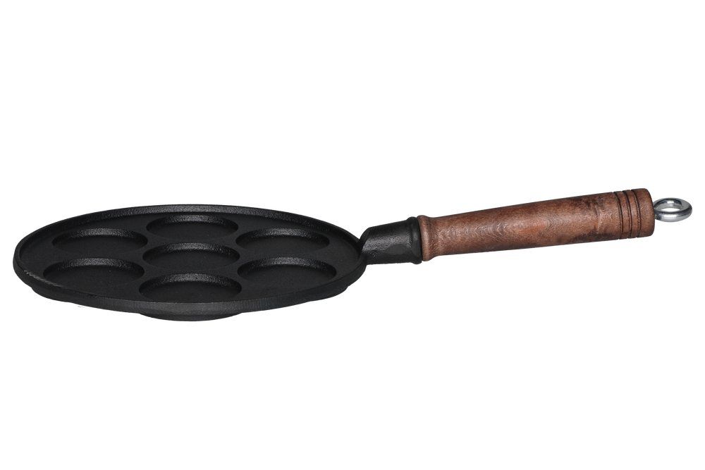 Pannkakspanna gjutjärn trähandtag - 3