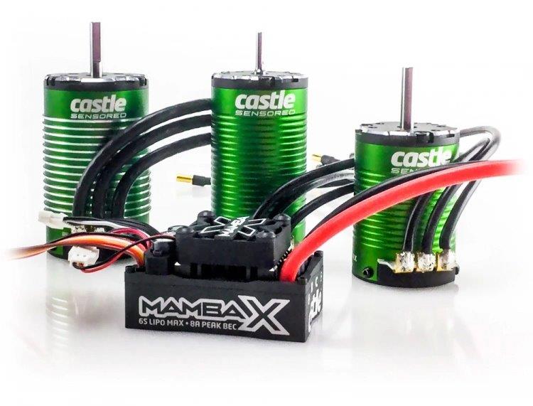Castle Mamba X SCT ESC Combo med 1415-2400KV 5mm Sensormotor - 12