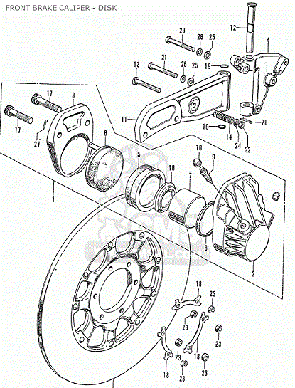 Frambromskit med bromskolv Honda CB450-CB750 (45101-300-053) - 3