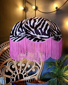 Taklampa Retro 50 - Zebra/Rosa frans