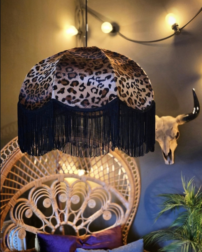Taklampa Retro 50 - Leopard/Svart frans - 3