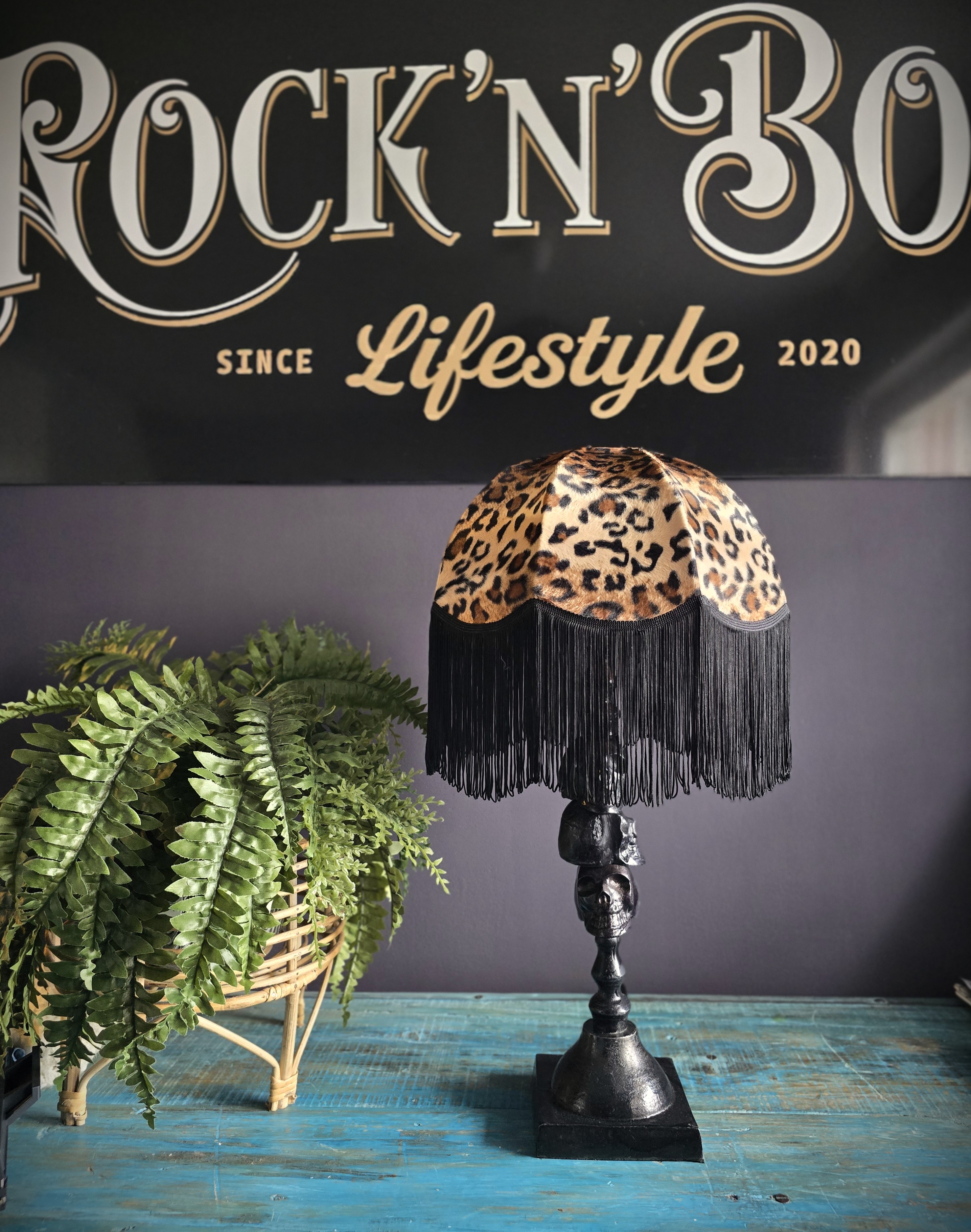 Lampskärm Frans Retro 35 - Leopard/Svart Lång Frans - 5