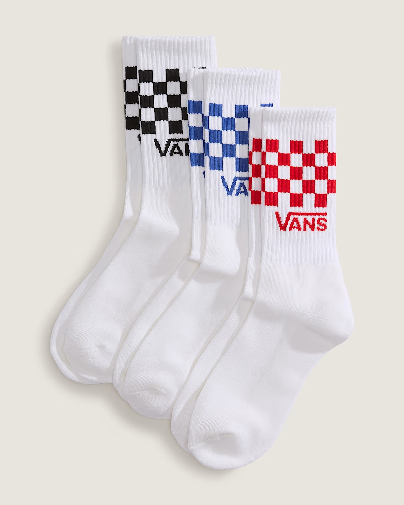 Vans Classic Check Crew Strumpor 3-Pack White - 2