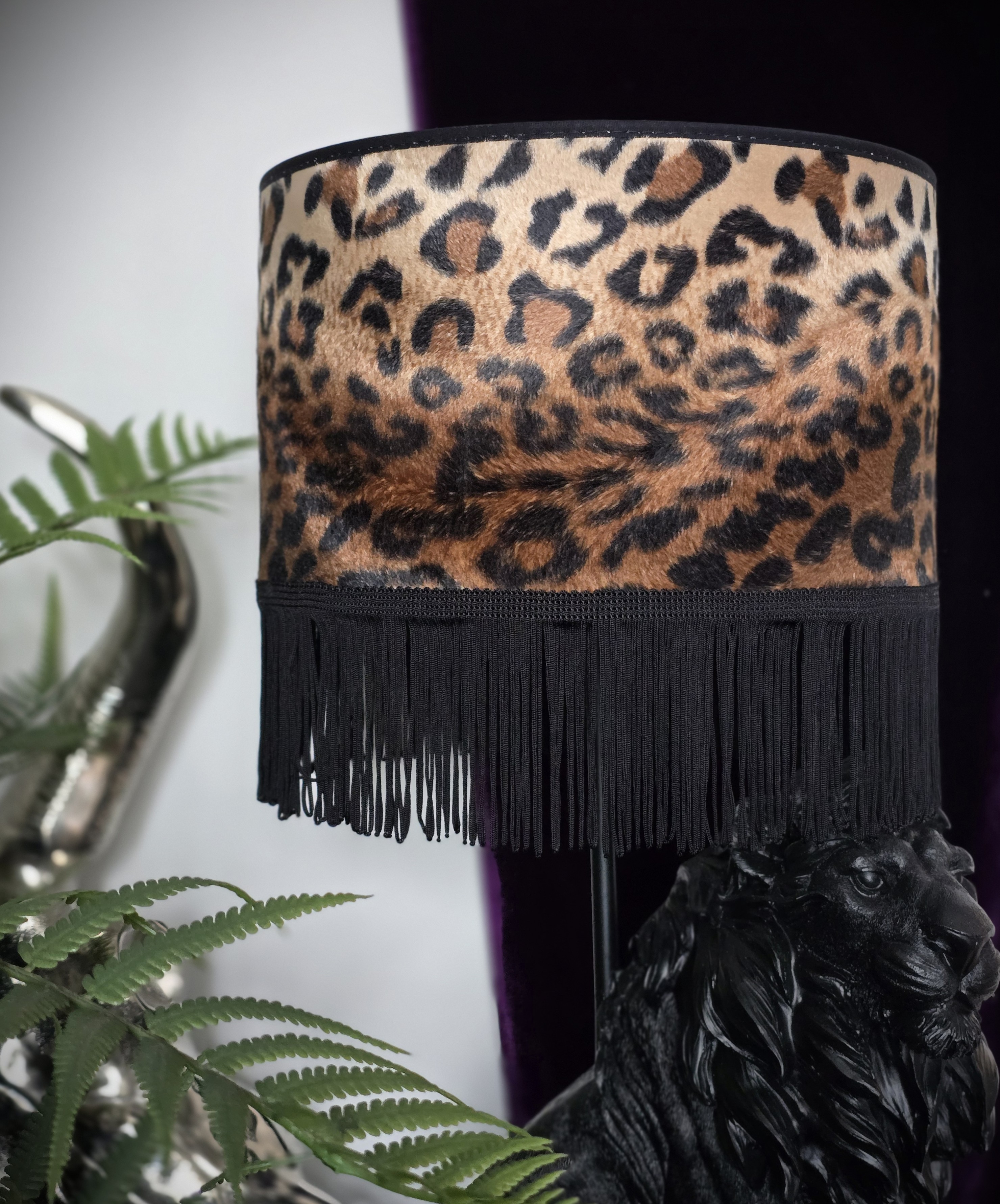 Lampskärm Frans  25 - Leopard/Svart