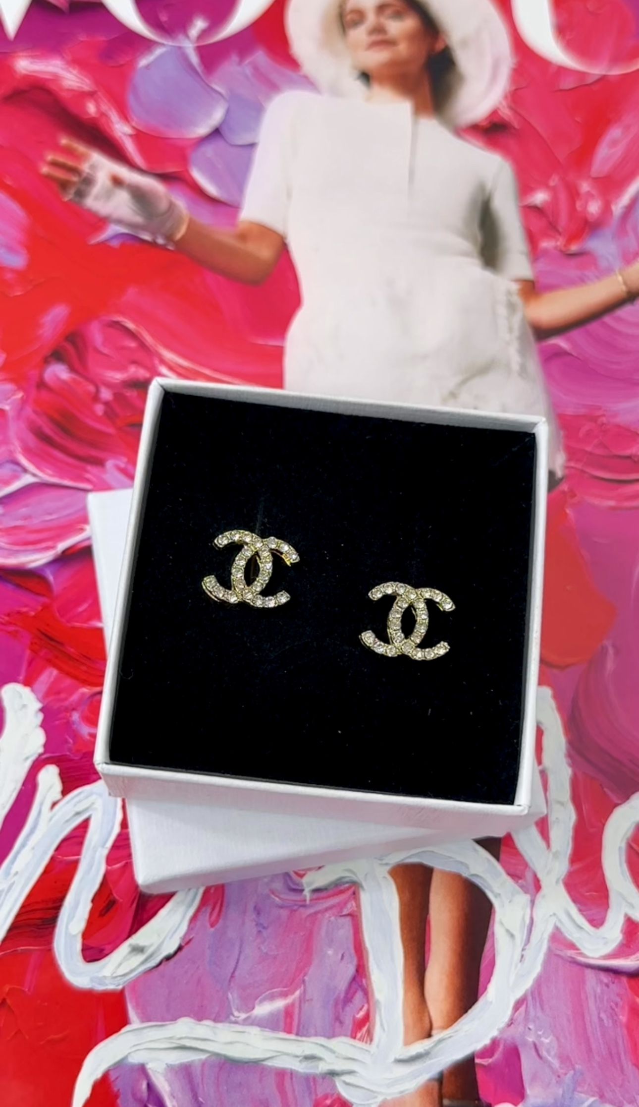 Earrings CC Designer Petite Gold