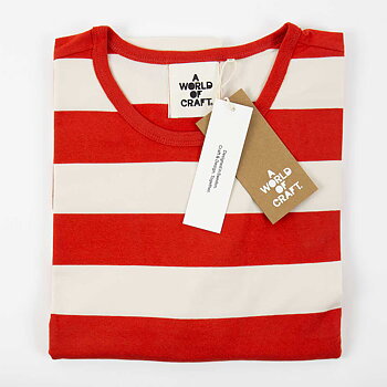 T-shirt med lång ärm herr röd/cremevit , A World of Craft