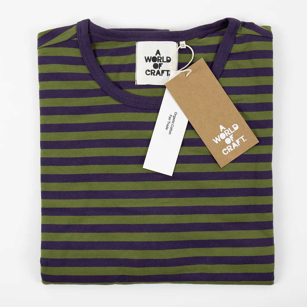 T-shirt med lång ärm herr oliv/aubergine, A World of Craft