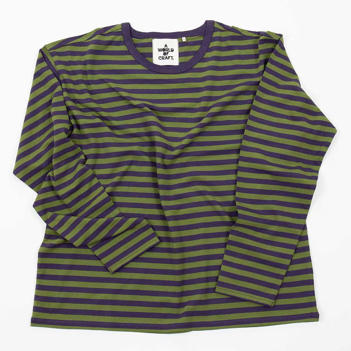 T-shirt med lång ärm herr oliv/aubergine, A World of Craft - 2
