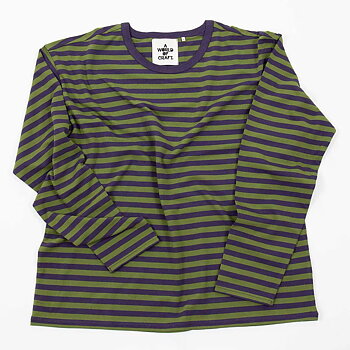 T-shirt med lång ärm herr oliv/aubergine, A World of Craft