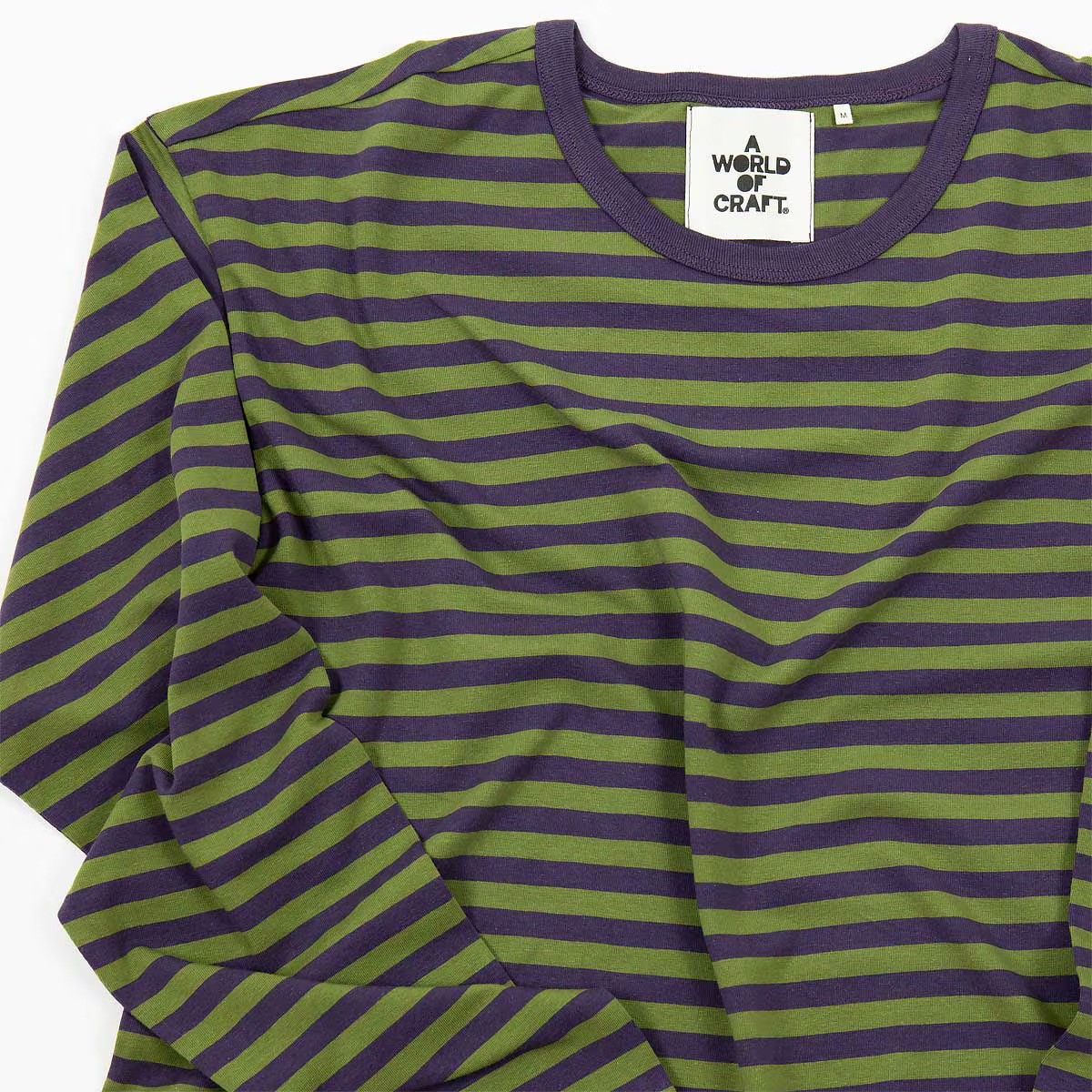 T-shirt med lång ärm herr oliv/aubergine, A World of Craft - 3