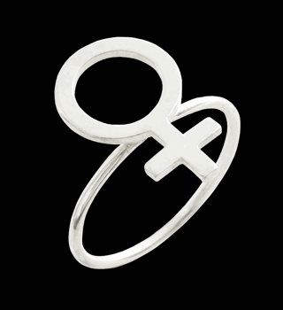 Kvinnosymbol ring i Äkta silver.