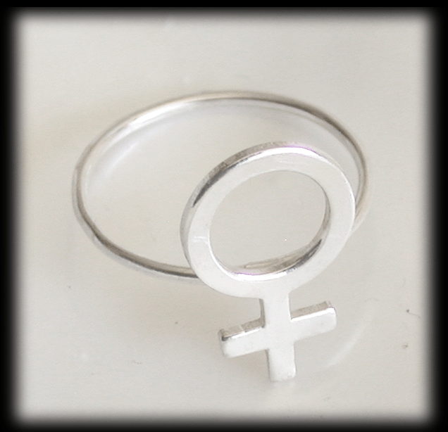 Kvinnosymbol ring i Äkta silver. - 3