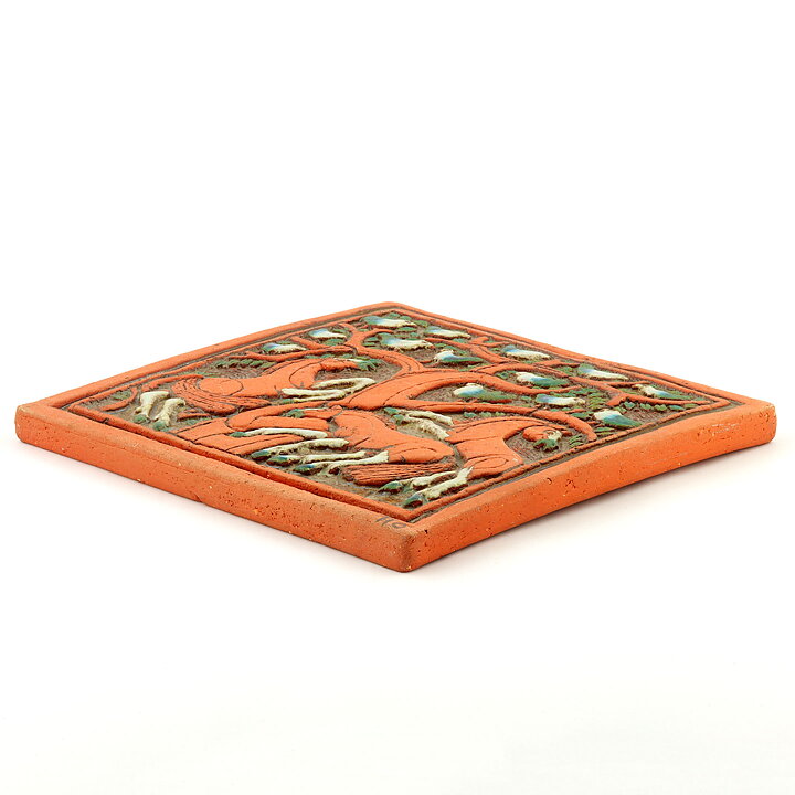 トーマス・ヘルストローム  馬と鳥の陶板  25cm  1960年代