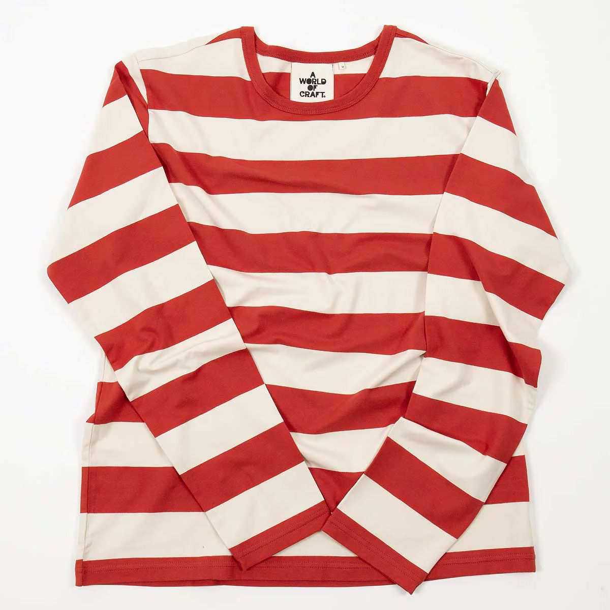 T-shirt med lång ärm dam röd/cremevit, A World of Craft - 3