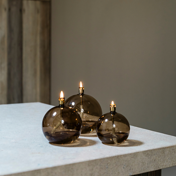 Peri Living Round Champagne Brass Oil Lamp, Size M