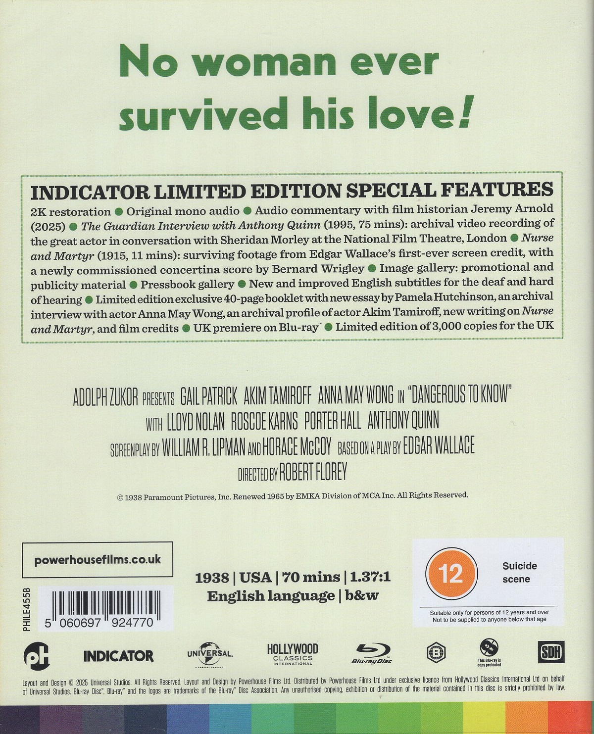 Dangerous To Know (Limited Edition) (ej svensk text) (Blu-ray) - 2