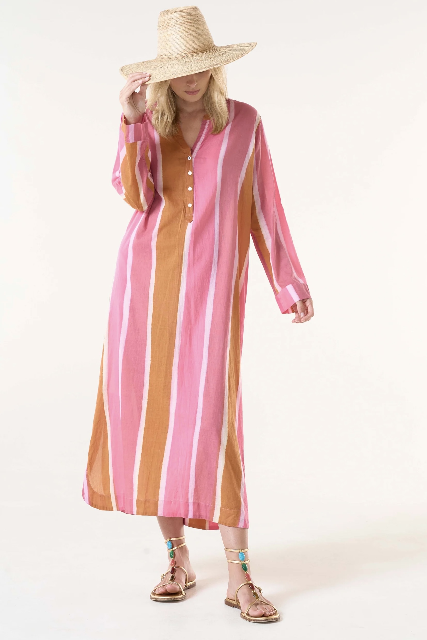 One Season - Bazaar Stripe Moroccan Stripe Pink Cotton Pink - 2