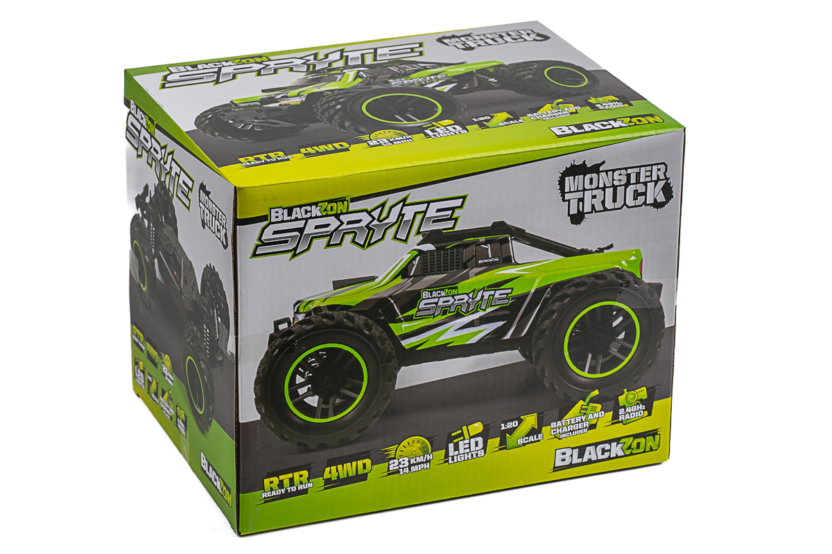 BLACKZON Spryte MT 1/20 4WD Electric Monster Truck - Grön - 2