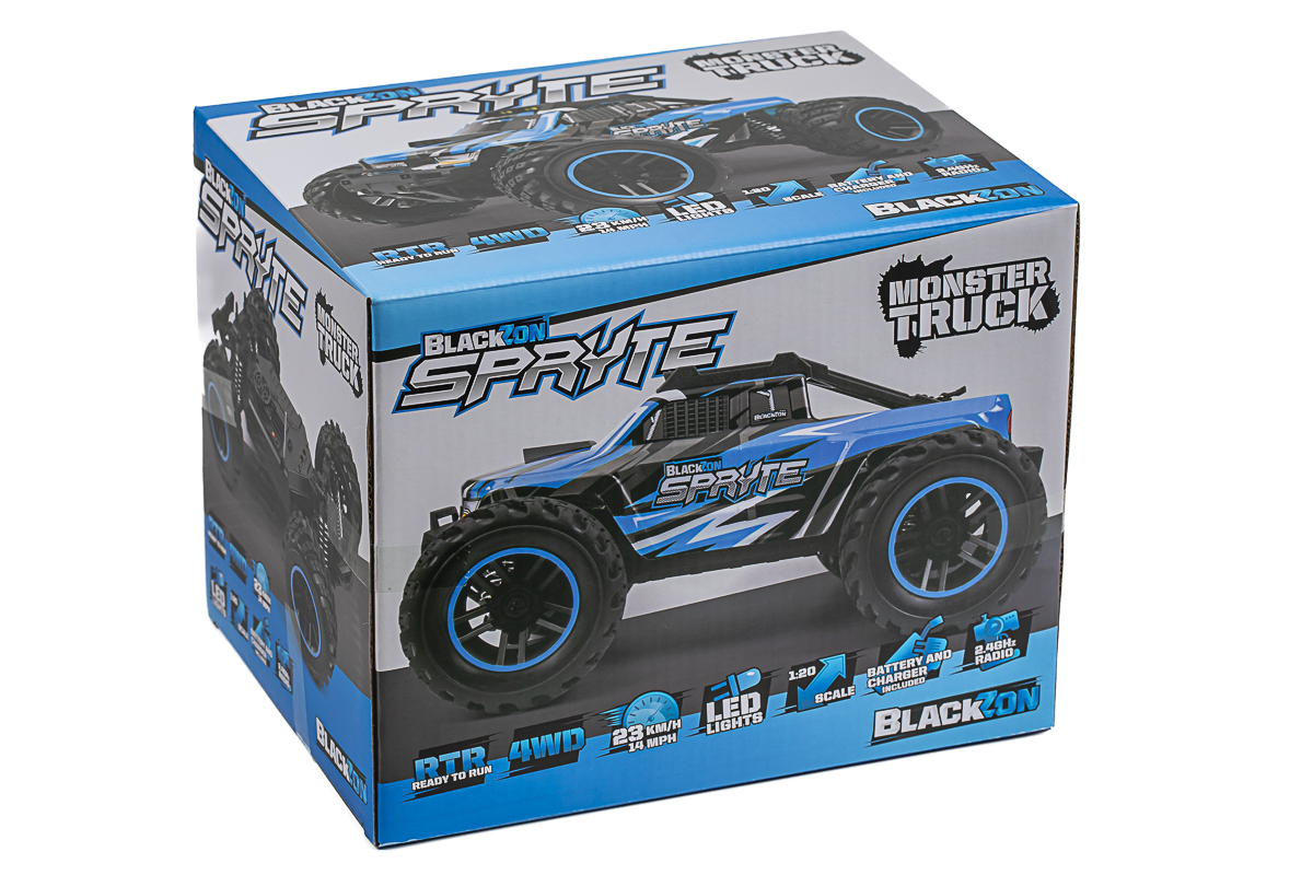 BLACKZON Spryte MT 1/20 4WD Electric Monster Truck - Blå - 2