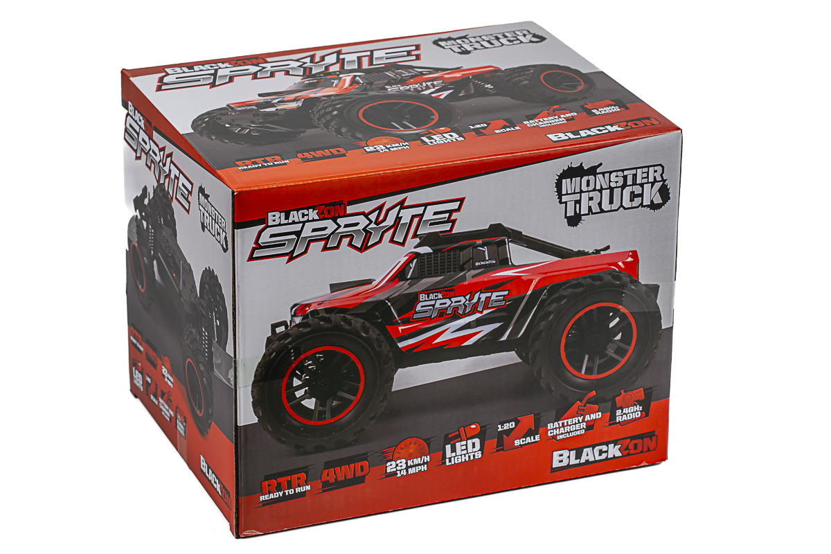 BLACKZON Spryte MT 1/20 4WD Electric Monster Truck - Red - 2