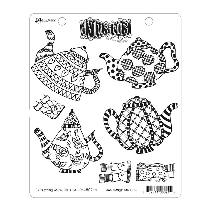 Ranger Dyan Reaveley's Dylusions Cling Stamps - Everything Stops For Tea