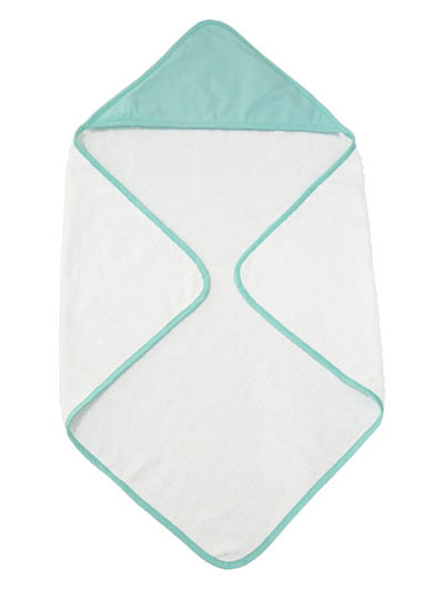 Badcape, Ekologisk Bomull, Mint/Vit