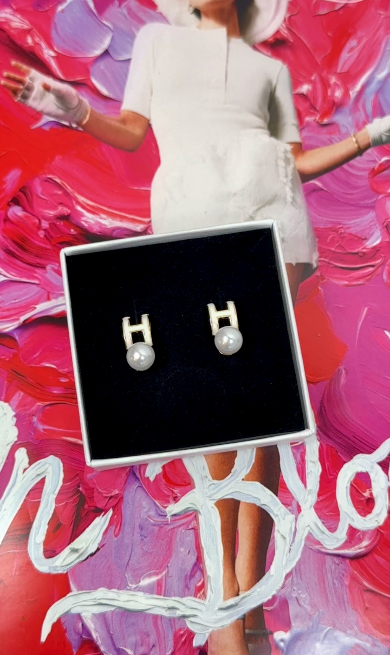 Earrings  H Pearl Designer White Gold