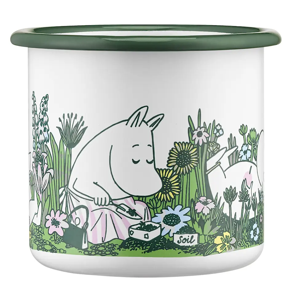 Moomin enamel mug 3,7 dl - In the Garden - 3