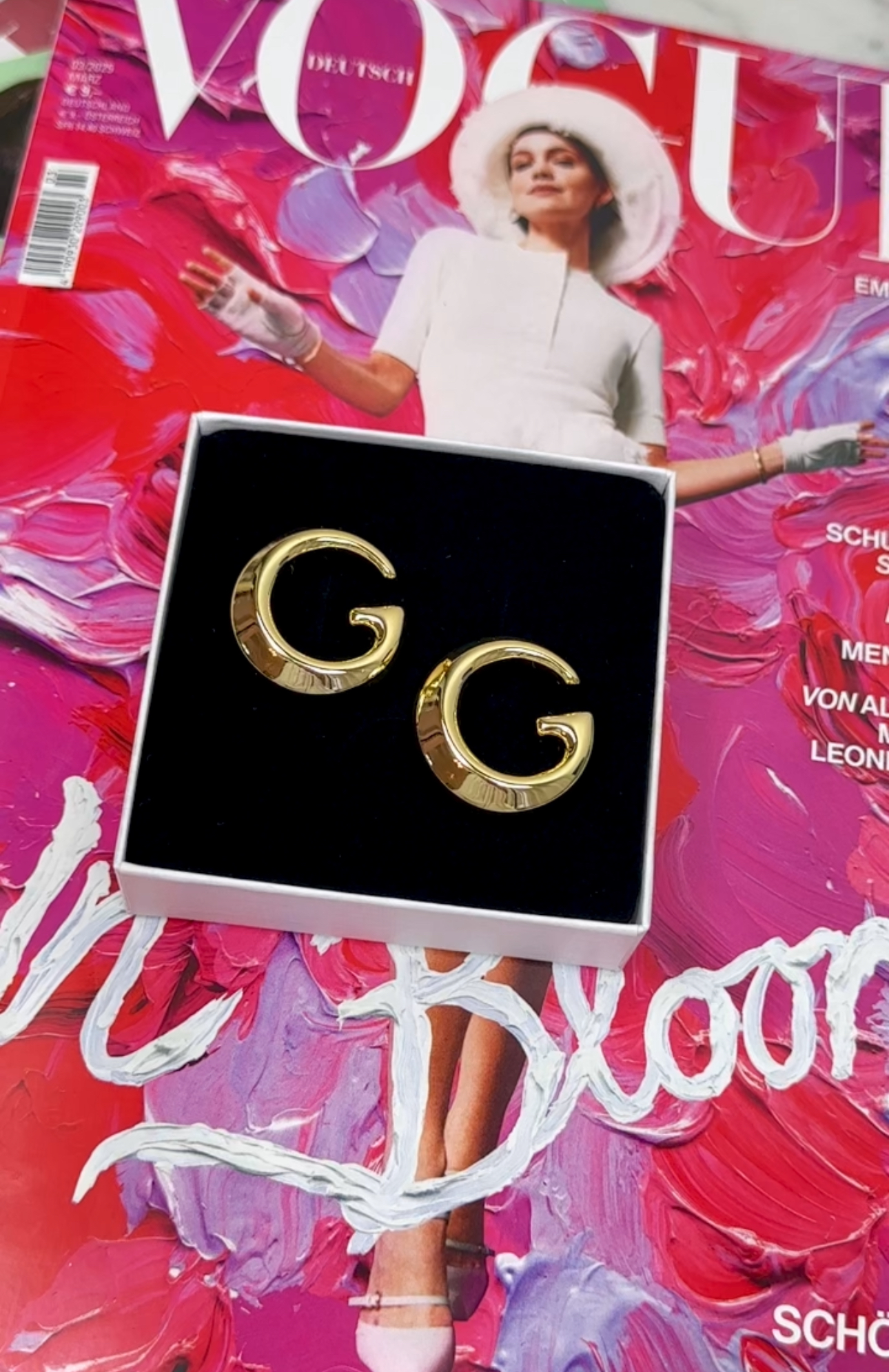 Earrings  G Designer Gold