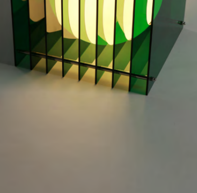 Lop Plexi Lampa, Big Square Grön - 8