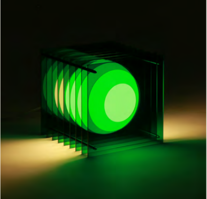 Lop Plexi Lampa, Big Square Grön - 6