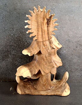 Kuan Yin Staty handsnidad i trä - 30cm