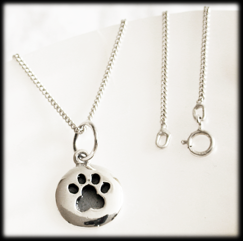 Hund halsband i Äkta silver. Tass smycke. - 2