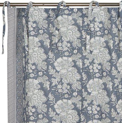 Gardinlängder Provence blå knytbandslängder shabby chic lantlig stil Gårdsromantik - 2
