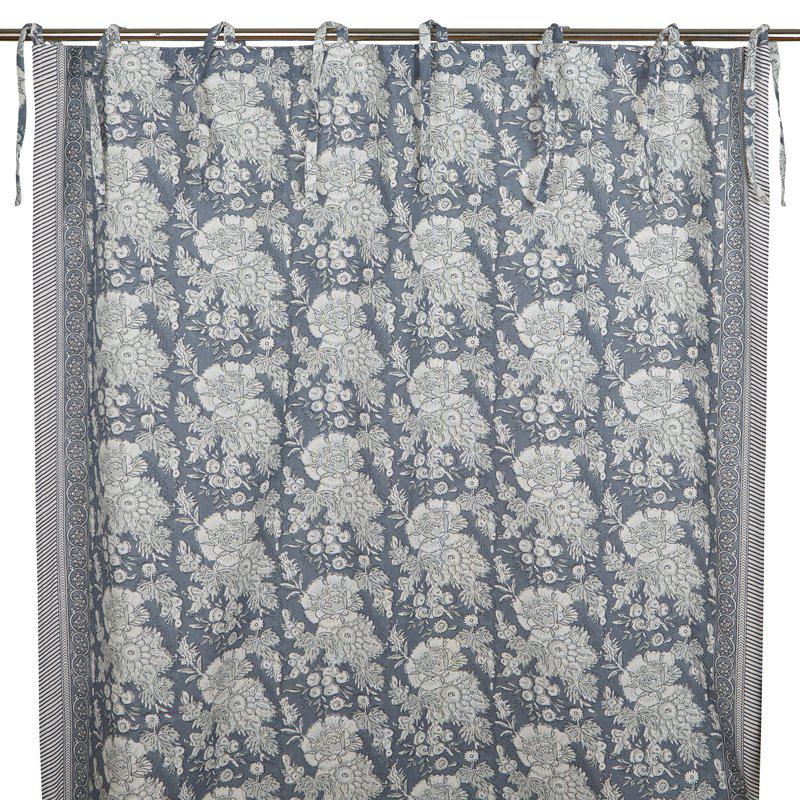 Gardinlängder Provence blå knytbandslängder shabby chic lantlig stil Gårdsromantik