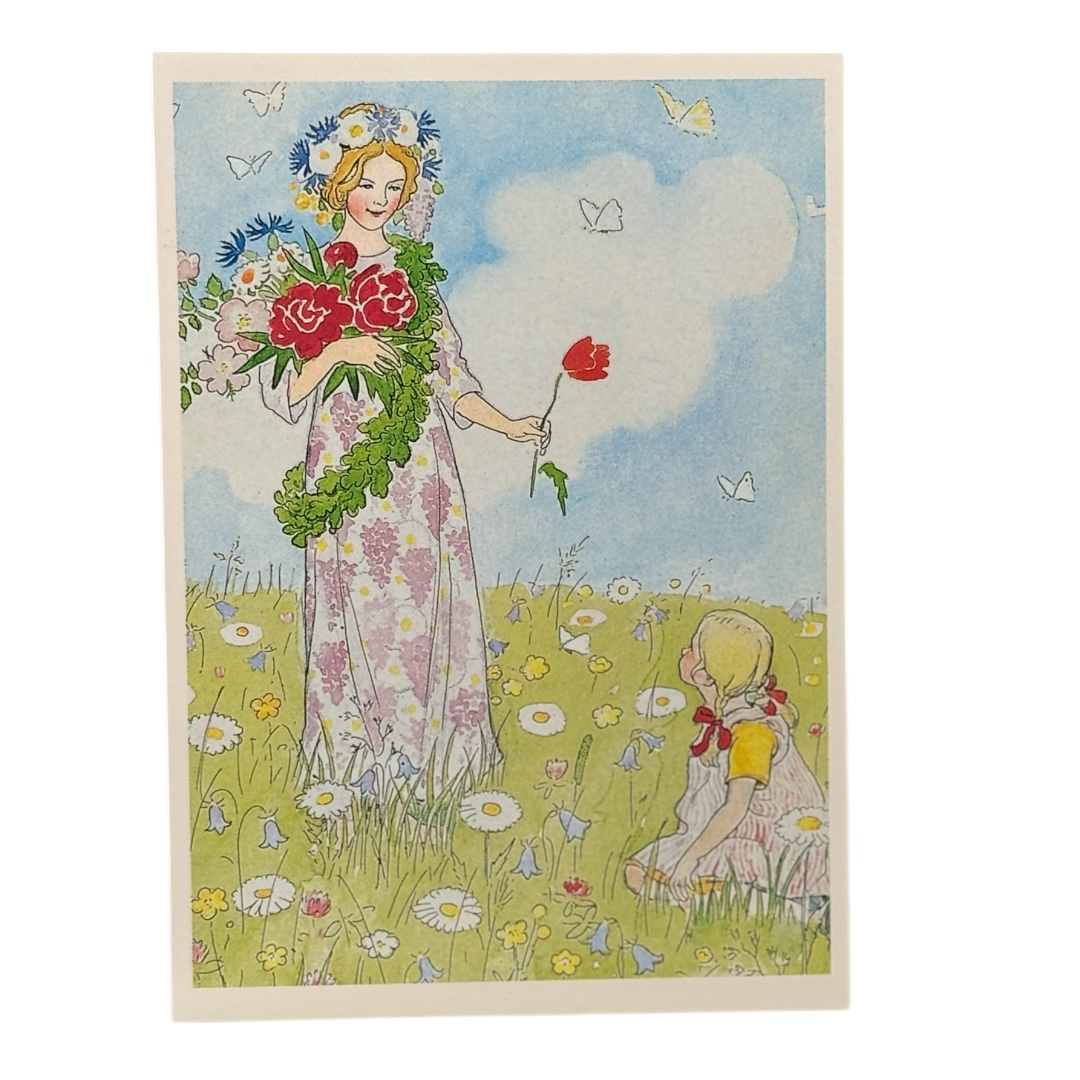 Elsa Beskow Vykort - Midsommarfen