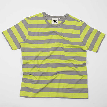 T-shirt med kort ärm dam limegul/grå, A World of Craft
