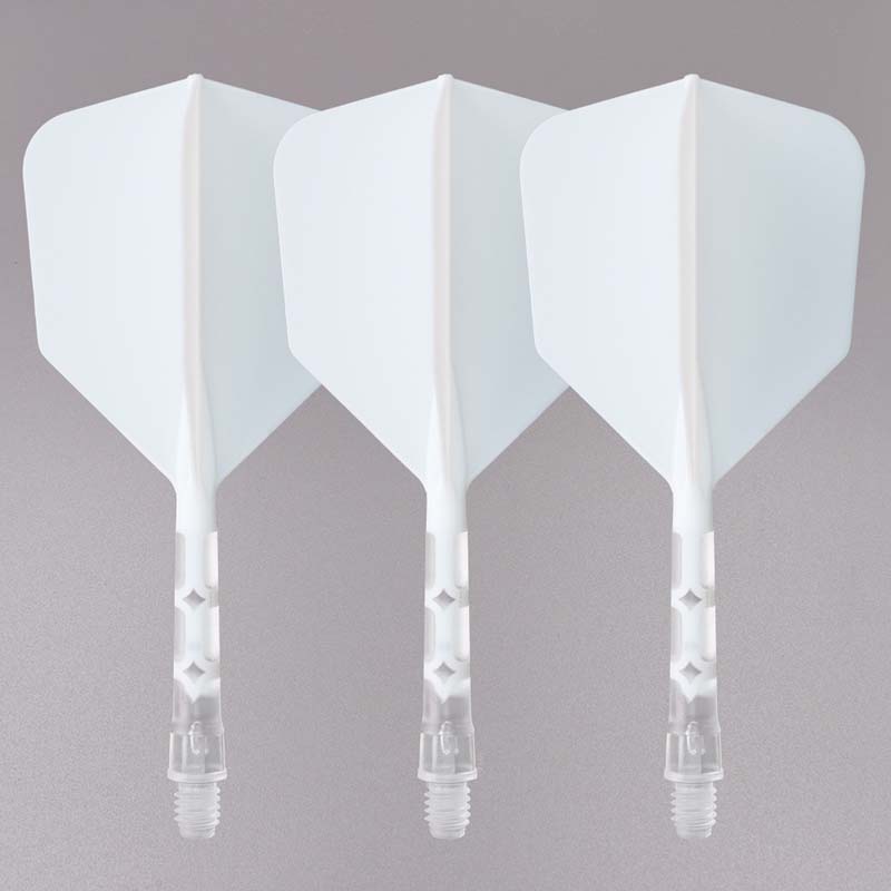 Cuesoul ROST T19 Big Wing Shape White Flight with Clear Shaft Size M