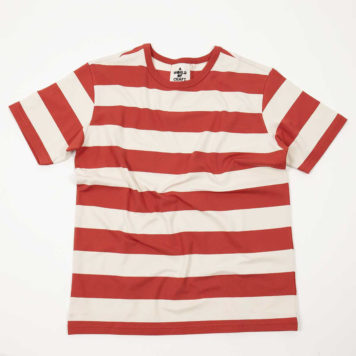 T-shirt med kort ärm dam röd/cremevit, A World of Craft - 3