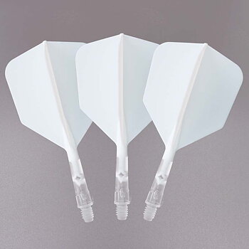 Cuesoul ROST T19 Big Wing Shape White Flight with Clear Shaft Size S