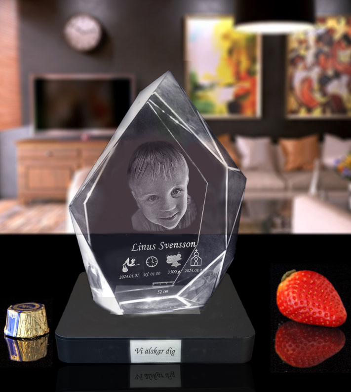 Baptism Gift Package Large With 3D Crystal, Lighting & Adapter