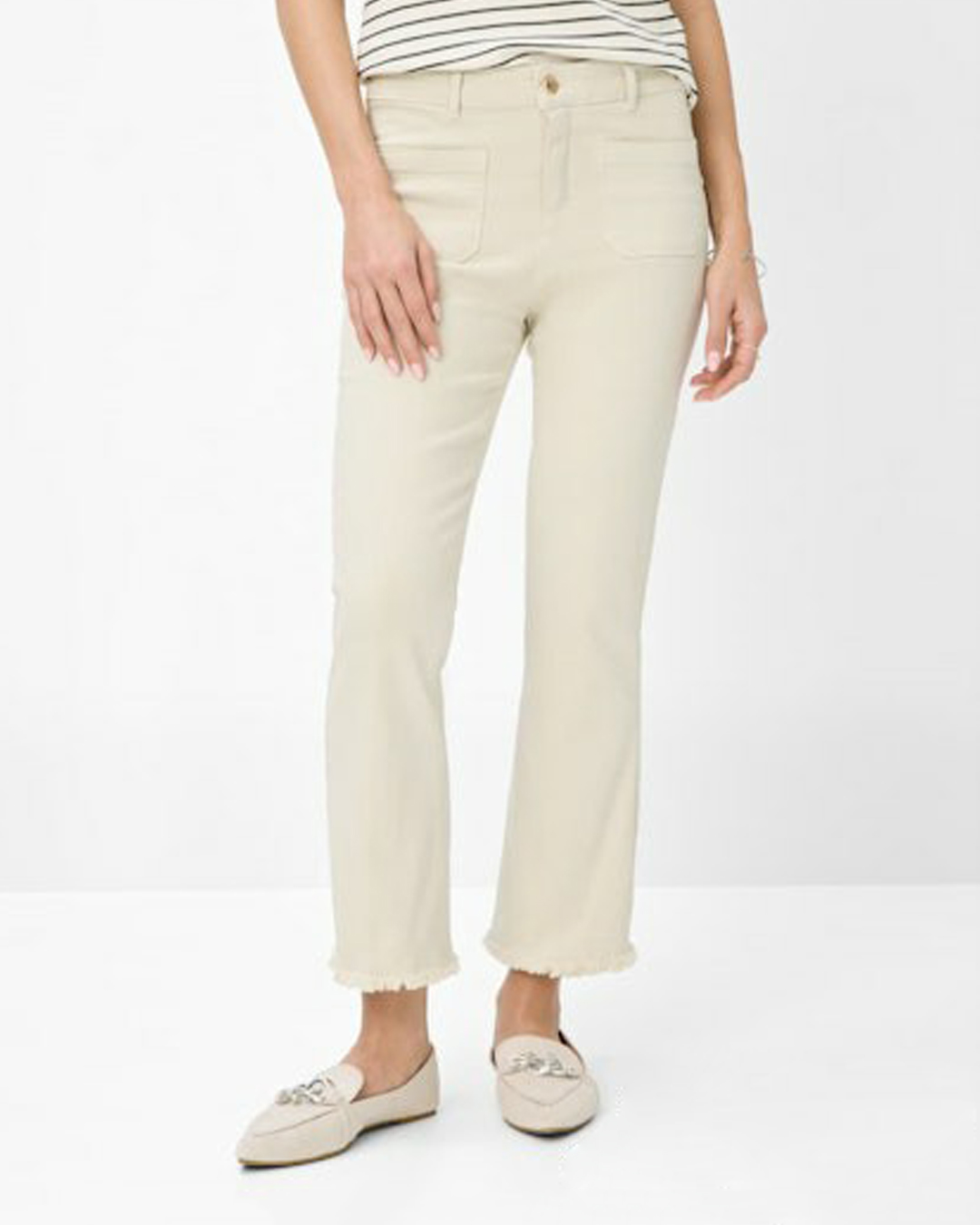 Jeans Ana S bomull gräddvita