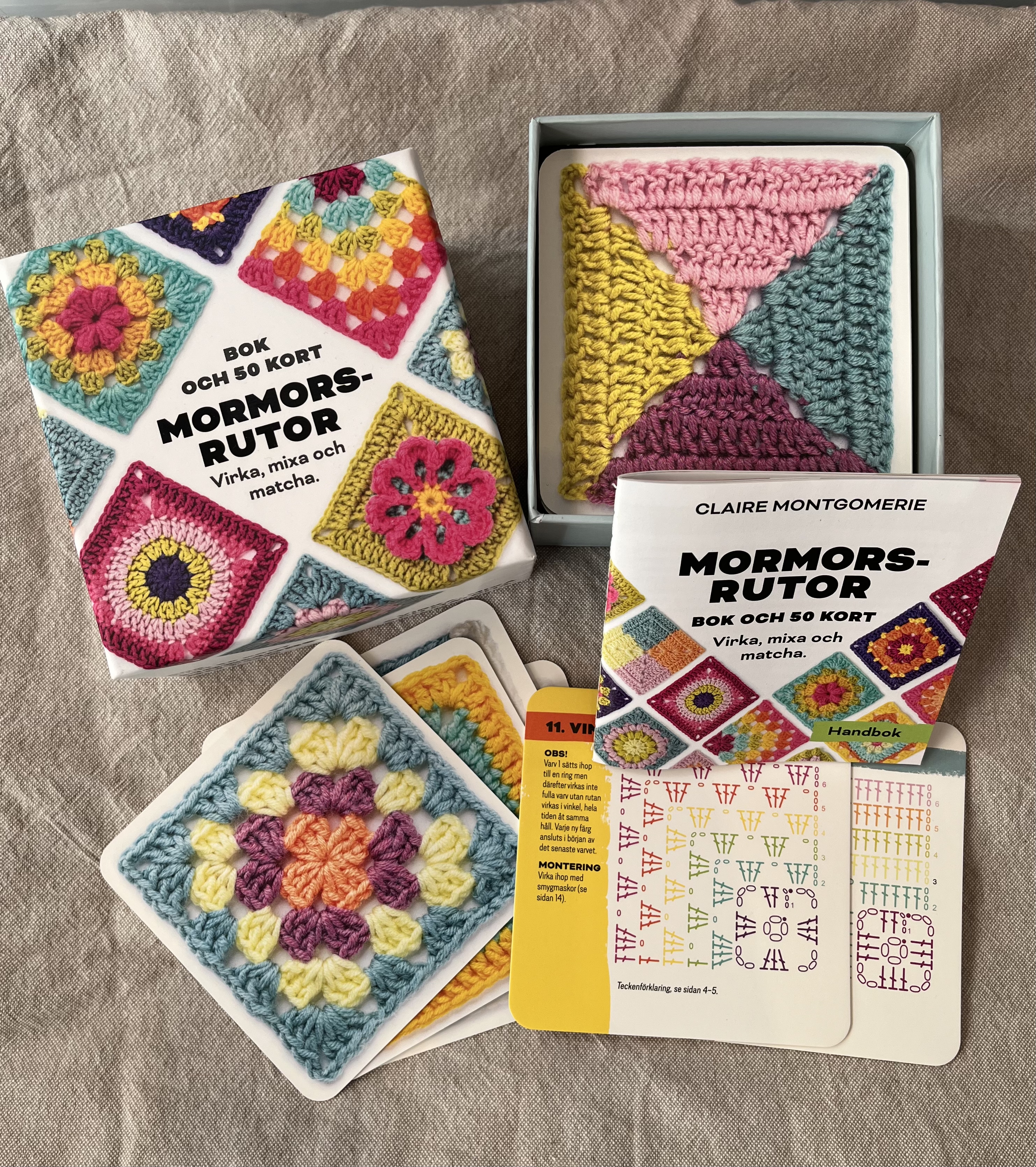 Grandma's Squares Book and 50 cards: crochet, mix and match