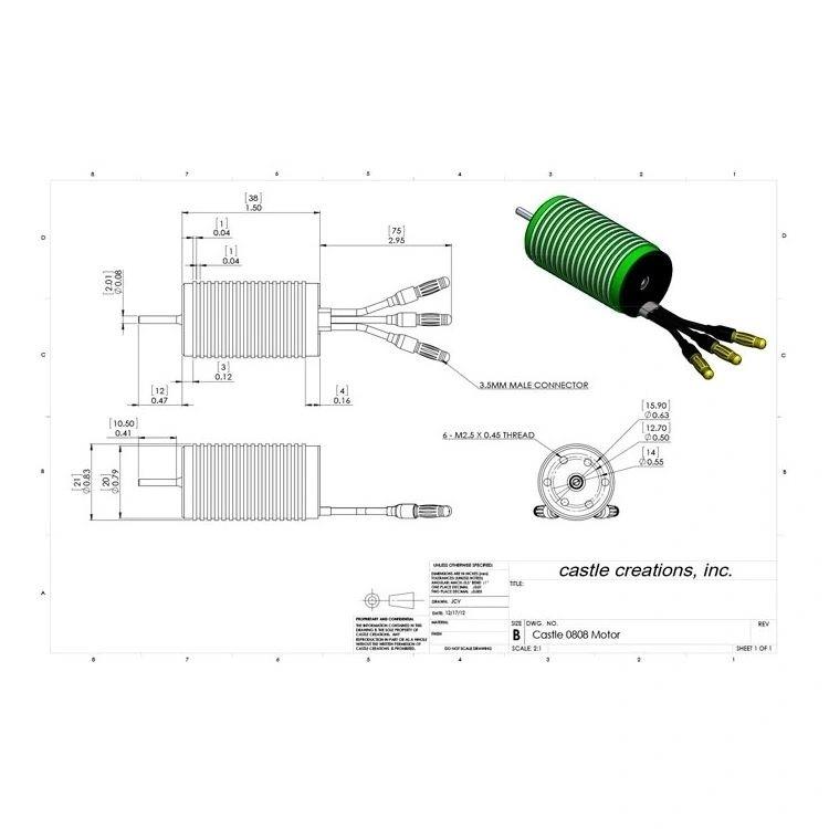 Castle Motor 0808 Inrunner 8200KV Skala 1/18 - 4