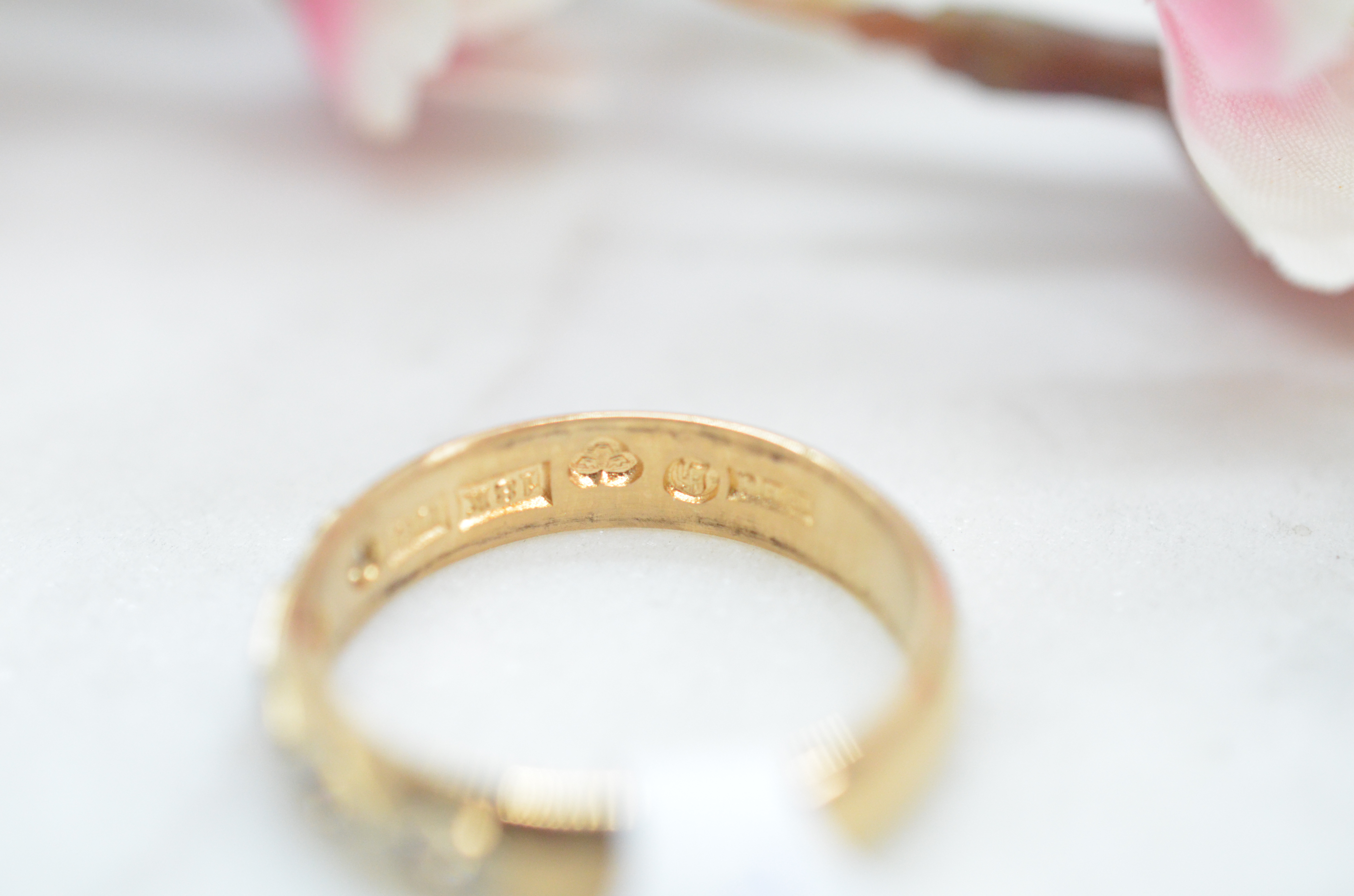 Vintage 18k ring with cz, 1970 - 2